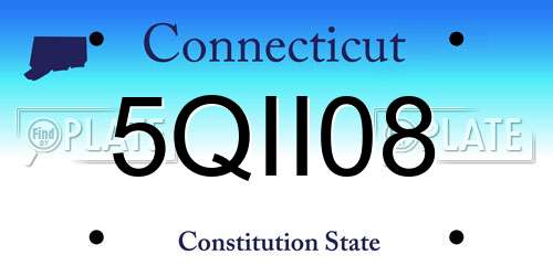 5QII08 Connecticut License Plate