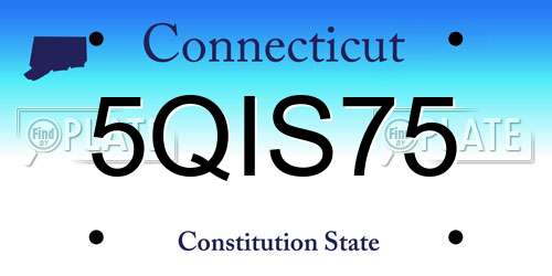 5QIS75 Connecticut License Plate