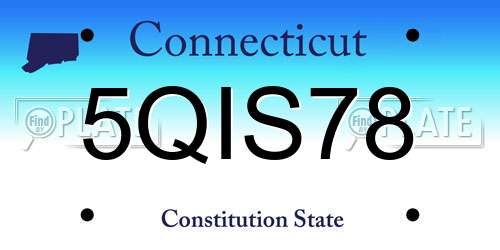 5QIS78 Connecticut License Plate