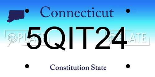 5QIT24 Connecticut License Plate