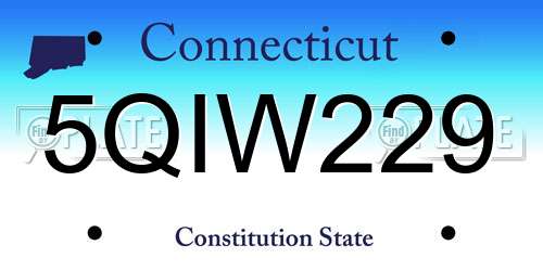 5QIW229 Connecticut License Plate