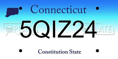 5QIZ24 Connecticut License Plate