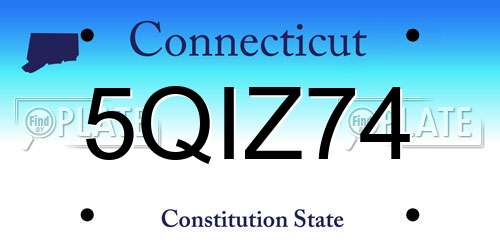 5QIZ74 Connecticut License Plate