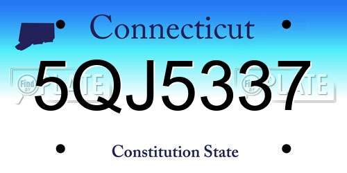 5QJ5337 Connecticut License Plate