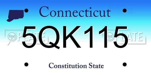 5QK115 Connecticut License Plate