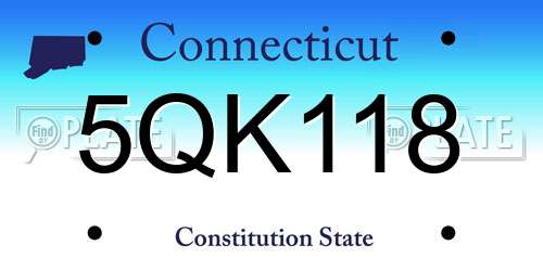 5QK118 Connecticut License Plate