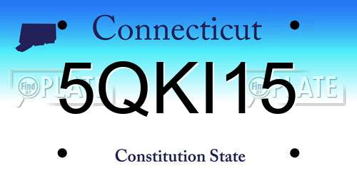 5QKI15 Connecticut License Plate