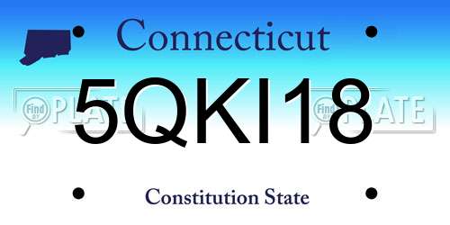5QKI18 Connecticut License Plate
