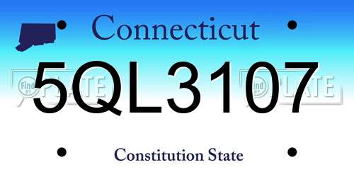 5QL3107 Connecticut License Plate