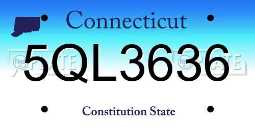 5QL3636 Connecticut License Plate