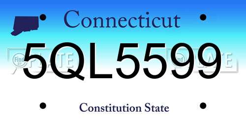 5QL5599 Connecticut License Plate