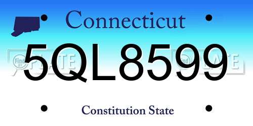 5QL8599 Connecticut License Plate
