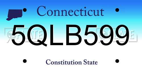 5QLB599 Connecticut License Plate