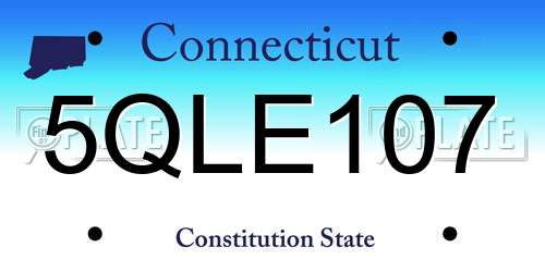 5QLE107 Connecticut License Plate