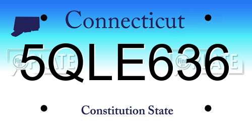 5QLE636 Connecticut License Plate