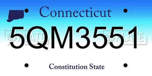 5QM3551 Connecticut License Plate