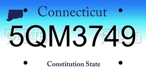 5QM3749 Connecticut License Plate