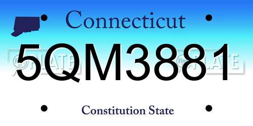 5QM3881 Connecticut License Plate