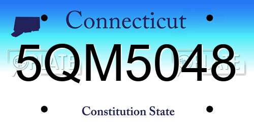 5QM5048 Connecticut License Plate