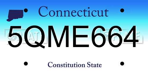 5QME664 Connecticut License Plate