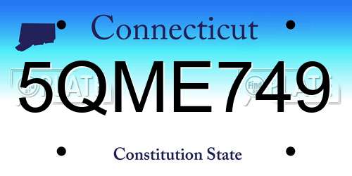 5QME749 Connecticut License Plate