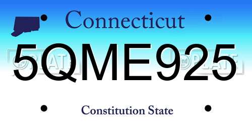5QME925 Connecticut License Plate
