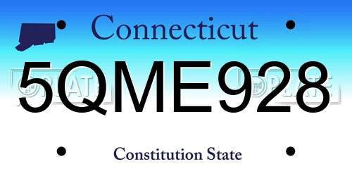 5QME928 Connecticut License Plate