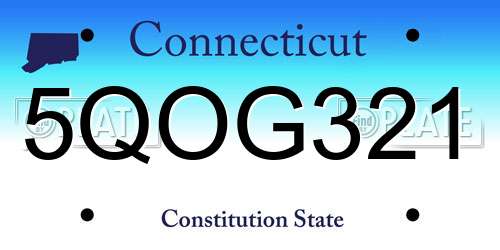 5QOG321 Connecticut License Plate