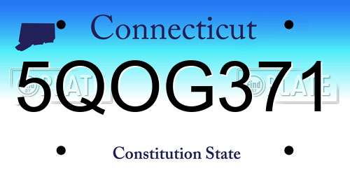 5QOG371 Connecticut License Plate