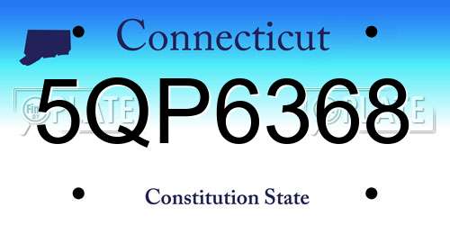 5QP6368 Connecticut License Plate