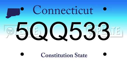 5QQ533 Connecticut License Plate