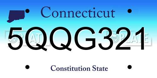 5QQG321 Connecticut License Plate