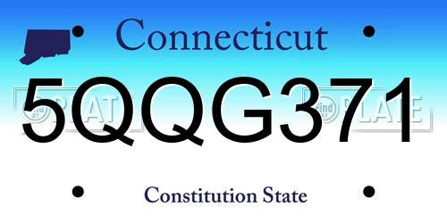 5QQG371 Connecticut License Plate