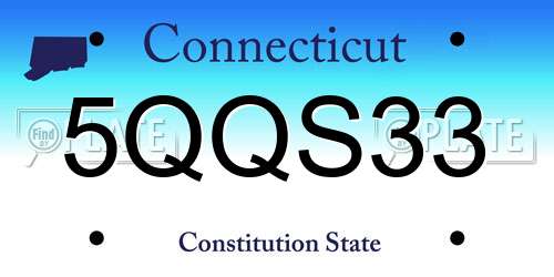 5QQS33 Connecticut License Plate