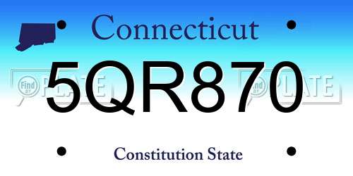 5QR870 Connecticut License Plate