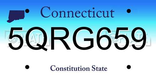 5QRG659 Connecticut License Plate