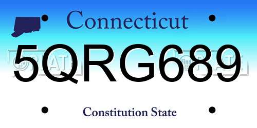 5QRG689 Connecticut License Plate