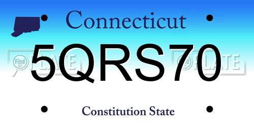 5QRS70 Connecticut License Plate