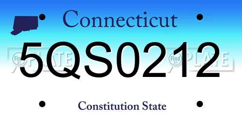 5QS0212 Connecticut License Plate