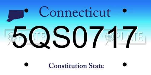 5QS0717 Connecticut License Plate