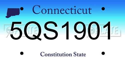5QS1901 Connecticut License Plate