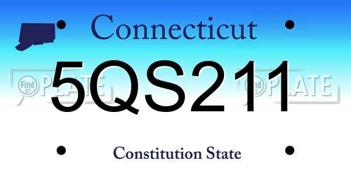 5QS211 Connecticut License Plate