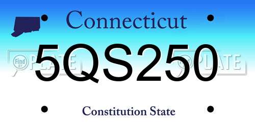 5QS250 Connecticut License Plate