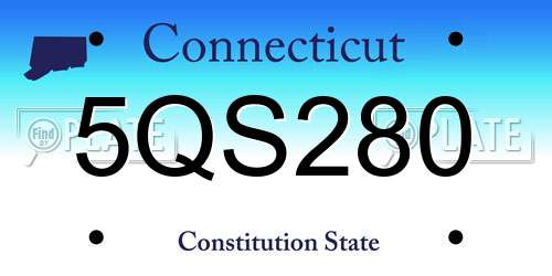 5QS280 Connecticut License Plate