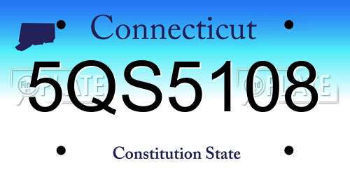 5QS5108 Connecticut License Plate