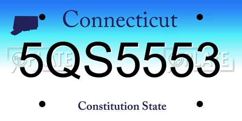 5QS5553 Connecticut License Plate