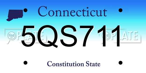 5QS711 Connecticut License Plate