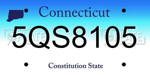 5QS8105 Connecticut License Plate