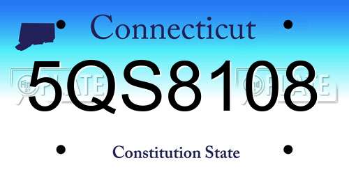 5QS8108 Connecticut License Plate