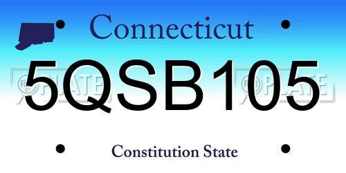5QSB105 Connecticut License Plate
